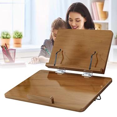 Imagem de Material Escolar de Escritório Material Escolar Suporte para Livros Resistente Rack para Tablet Suporte para Livros de Leitura Multifuncional de Madeira para Estudantes Suporte