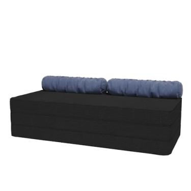 Imagem de Colchão Dobrável Casal 3 em 1 Preto – Sofá, Cama e Conforto em Um Só Produto, Ideal Espaços Pequenos(Casal)