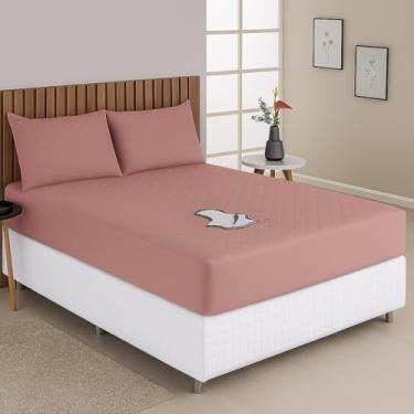 Imagem de Capa Para Colchão Protetor Impermeavel Silencioso Matelado Antibacteriano Antialérgico Varios Tamanhos Casal Padrão Queen King Size Solteiro (Rose, Solteiro)