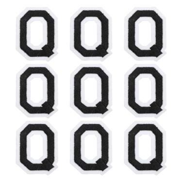 Imagem de Letters Q Patches Black Iron-On Letters Q Patch Sew Bordado Applique Patches 4,7 cm/1,85 polegadas Hot Melt Processo Adesivo para Reparação de Roupas Jean, Pacote com 9