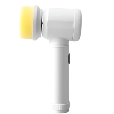 Imagem de Escova Elétrica de Limpeza 3 em 1, Portátil USB, Branca, com 6 Acessórios, Rotação 300rpm, Material ABS/Nylon/PP, 20cm x 11cm, Multifuncional para Banheiro, Cozinha e Superfícies