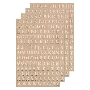 Imagem de 4 folhas de letras adesivos de resina 3D pequeno A a Z rosa vermelho mini alfabeto adesivo metálico glitter liga superior para resina unhas scrapbooking 3 mm