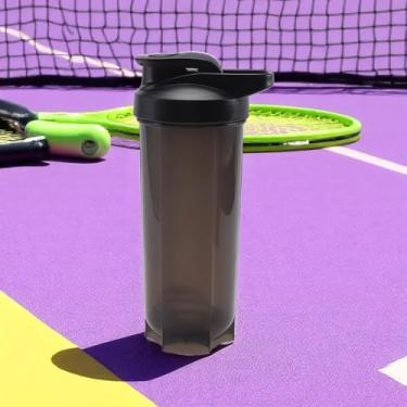 Imagem de 1 garrafa de água esportiva grande garrafa de mistura de 700 ml lavável na lava-louças PE PP preto 22,5 x 11 x 7,5 cm