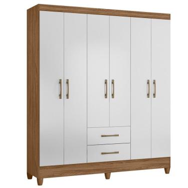Imagem de Guarda Roupa 6 Portas Panamá Naturale Branco 953026 Moval