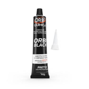 Imagem de Cola Adesivo Silicone Orbi Black Alta Temperatura 400 70g - Fiat