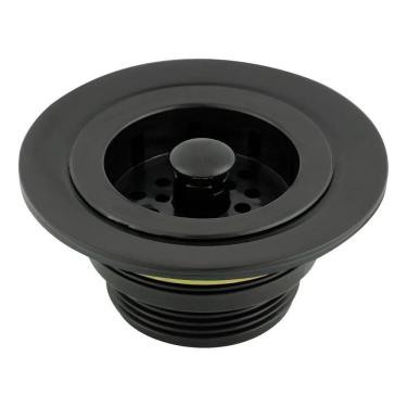 Imagem de 2X Valvula Ralo De Pia Abs 3,5 Preto Fosco Cozinha 1623
