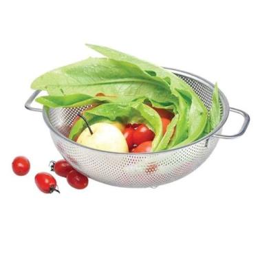 Imagem de Escorredor Inox Macarrao Massas Fruta Legumes Verdura Salada Cozinha M