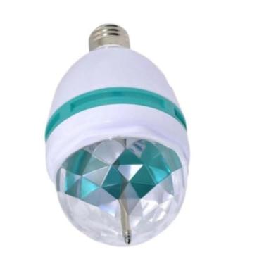 Imagem de Lâmpada LED RGB Giratória, Bola de Cristal Prismática, Socket E27, 3W Bivolt, Efeitos Especiais para Discoteca, Festas e Palco