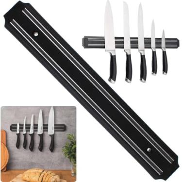 Imagem de Barra Suporte 50 CM Magnético de Cozinha Para Facas Peças em Aço Inox Utensílios Jogo de Ferramentas