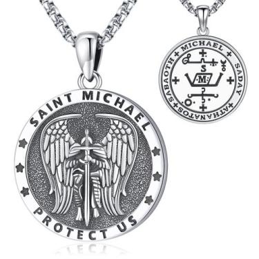 Imagem de Colar Eusense São Miguel Arcanjo Sigil em prata esterlina 925
