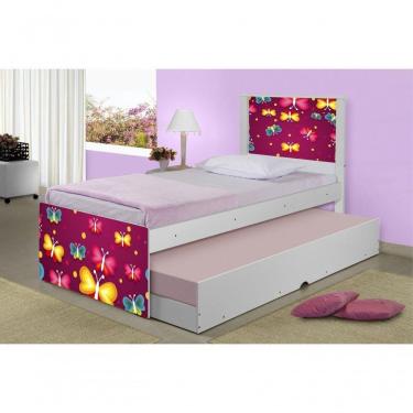 Imagem de Bicama Juvenil Adesivada Borboletas Com Colchões