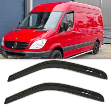 Imagem de 4 peças originais à prova de chuva defletores de vento de janela lateral à prova de chuva para Mercedes-Benz Sprint 2006-2018, protetores de chuva, viseiras de janela bonitas para carros, defletor de