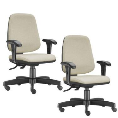 Imagem de Kit 02 Cadeiras Giratórias Job Diretor Executiva Suede Bege - Lyam Dec