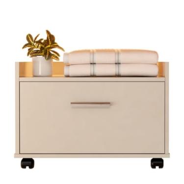 Imagem de Armário Banheiro Gabinete Com Rodinha Balcão Para Cuba Pia(OFF WHITE)