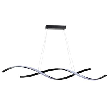 Imagem de Luminária Pendente Lustre Led 3 em 1 Dna Preto Moderno Luxuoso Bivolt INL120