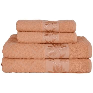 Imagem de Flabom Têxtil, Kit 4 Toalhas Olympia 2 Banho + 2 Rosto 100% Algodão Premium Macias e Super Absorventes Cor:Pêssego