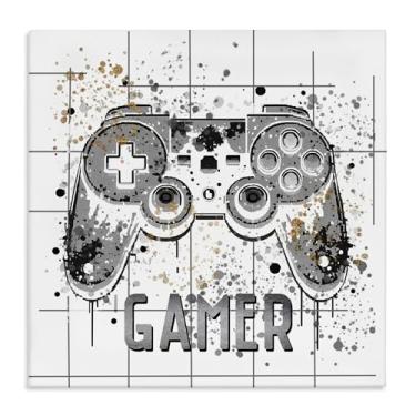 Imagem de Stupell Industries Arte de parede Gamer with Pixel Splatter, design de Kim Allen, 61 x 61 cm