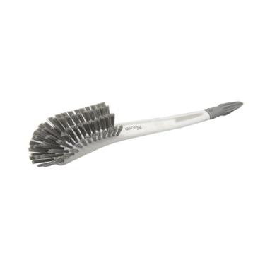 Imagem de Escova de Mamadeira Premium, Cinza e Branco, com Ponta de Silicone Removível, Cerdas Macias, Design Anatômico, 28 cm de Comprimento