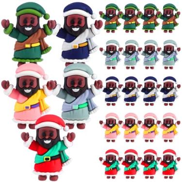 Imagem de Fiwochic 20 peças de mini figuras de Jesus, Natal, multicolorido, Jesus te ama Cristo, pequeno Cristo, para esconder e buscar, presente de festa religiosa de domingo de Natal