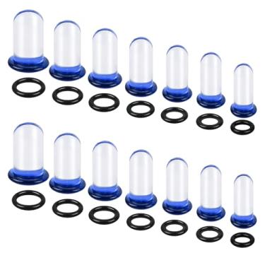 Imagem de WINSENET Kit de alongamento de orelha de vidro de 7-18 peças 1,6-7 mm/7,5-12 mm plugues para medidores de orelhas com O-Rings Kit de alongamento de calibre de vidro alargador de orelha joia de