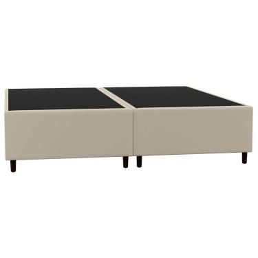 Imagem de Base Box Queen Bipartido Bege Suede 38x158x198