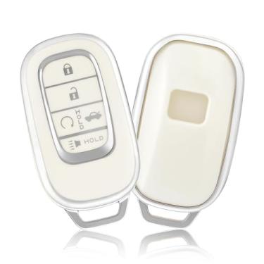Imagem de Para Honda, capa especial para chave de carro compatível com Honda Civic Accord HR-V CR-V Pilot Sport SI EX EX-L Touring 5 botões protetor de chave inteligente acessórios para carro.