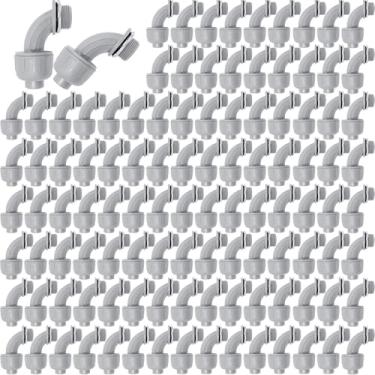 Imagem de Feotech Conector Estanque De 1/2" - Pacote Com 120 Conexões Elétricas Pvc, Conectores Flexíveis Retos 180 Graus Para Casa, Cozinha E Banheiro