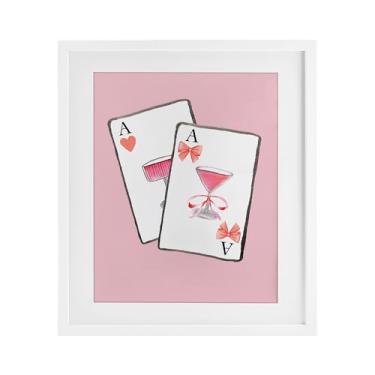 Imagem de Stupell Industries Cocktail Aces Cards Impressão emoldurada branca sob vidro, design por Nina Jacobs, 21 x 17