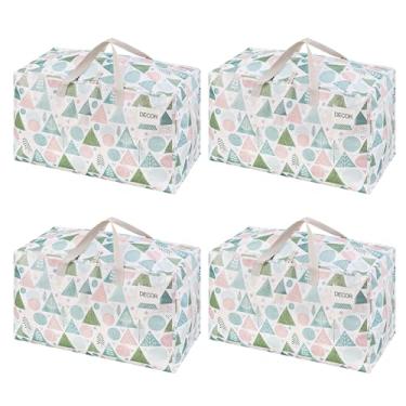 Imagem de VENO Pacote com 2 sacos de mudança e grandes caixas de armazenamento de decoração de Natal com tampas. Alternativa a caixas de mudança, suprimentos de embalagem para faculdade. Bolsas resistentes