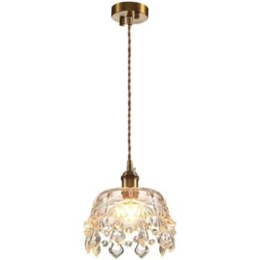 Imagem de Luz Pendente De Cristal Nórdico Quarto Sala De Estar Flores Lustre De Cristal Luz Luxo Princesa Lustres De Quarto Infantil Net Red Ceiling Hanging Lamp