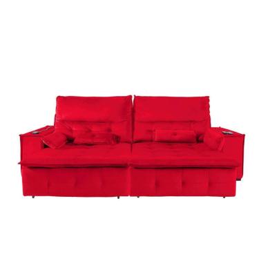 Imagem de Sofá Fusion 2.60m Elétrico Com Usb E Vibro Massagem - Vermelho