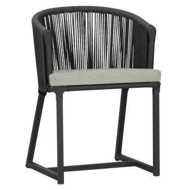 Imagem de Cadeira De Jantar Noronha Alumínio Preta E3 Trama  Preto