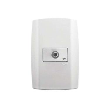 Imagem de Tomada Coaxial Tv/vídeo Slim Para Cabos Rg6 E Rg59 - Conjunto Ilumi