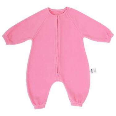 Imagem de Saco de Dormir Bebe com Manga em Soft Rosa com Zíper Invertido (Rosa, M)