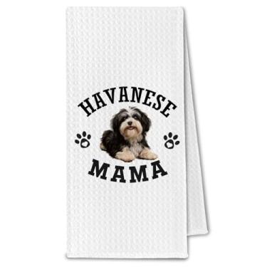 Imagem de ChissNook Toalhas de cozinha Havanese Mama, presentes malteses para mulheres e mães de cães, presentes para amantes de cães, toalhas de mão decorativas para banheiro, 40 x 61 cm