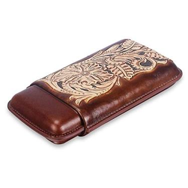 Imagem de HHHJQFAAT Cofre de umidificador de charuto para conjunto de charutos conjunto de charutos tubo de charuto para viagem umidificador portátil 3 varetas 2 cores opcionais (cor: B) (A)