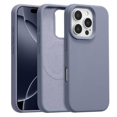 Imagem de UCASONG Capa magnética para iPhone 16E de 6,1 polegadas, capa de silicone líquido premium, [compatível com Magsafe] [forro de microfibra macio antiarranhões], capa de telefone fina e à prova de choque