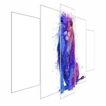 Imagem de Quadro Decorativo Para Sala 115X60 Leão Do Universo Branco - Olph Deco