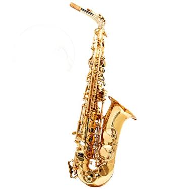 Imagem de Saxofone profissional E Flat Saxofone alto instrumento de sopro para iniciantes, adultos e crianças, kit de saxofone de latão para iniciantes de nível de desempenho profissional (Cor: Versão de