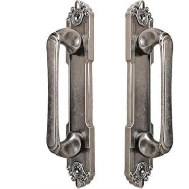 Imagem de Puxador Duplo Colonial Porta Correr Passagem Madeira Rústico Retro 220mm Atenas (Ferro Antigo)