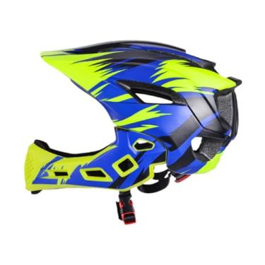 Imagem de UGPLM Capacete de bicicleta para crianças, respirável, destacável, moderno e portátil para meninos e meninas, capacete para ciclismo ao ar livre, Amarelo Azul