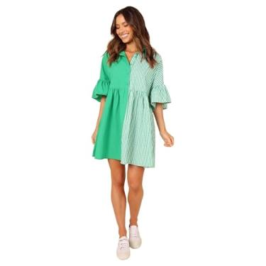 Imagem de Petal & Pup Minivestido feminino Didi com babados, Listra verde, P