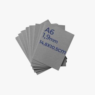 Imagem de Papelão Cinza Holler Paraná A6 1,9mm para Encadernação, Cartonagem, Capa Dura, Artesanato – 50 Placas