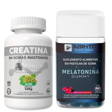 Imagem de Kit Melatonina Gummys Abihto e Creatina Gummy Uva Verde c/60