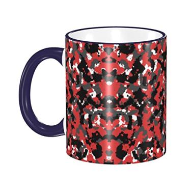 Imagem de Ourdovi Caneca de café expresso de cerâmica camuflada, caneca de cerâmica revestida DIY, para café, sopa, chá, leite, latte, cacau quente, colorido divertido 340 g.