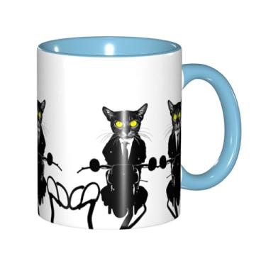 Imagem de Zeraoke Who'S Black Cat Print Canecas de café criativas, personalizadas, presente para família, tamanho de 325 ml, unissex