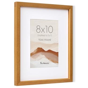 Imagem de Fun Memories Moldura para foto 20 x 25 cm, moldura de madeira teca maciça natural com vidro temperado HD, moldura de madeira simples moderna 20 x 25 cm fosca para 12 x 17 cm, tela de parede ou mesa