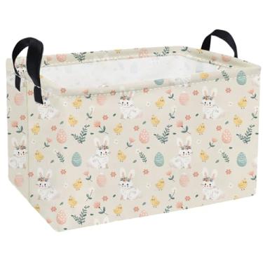 Imagem de Essme Cesta Retangular Para Crianças, Organizadora De Brinquedos, Presente Páscoa. (Ovos Flores)
