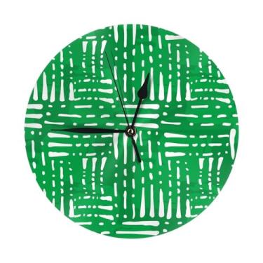 Imagem de ZERAOKE Geometria - Relógio de parede redondo moderno - silencioso sem tique-taque operado por bateria, decoração de mesa ou parede para sala de estar, quarto, escritório.