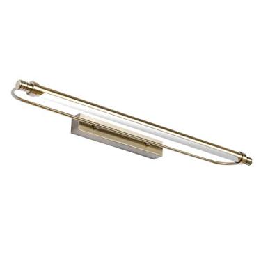 Imagem de Luminária de parede LED moderna para banheiro, ajustável, com espelho de maquiagem, à prova d'água e antiembaçante, luz branca, 53 cm.